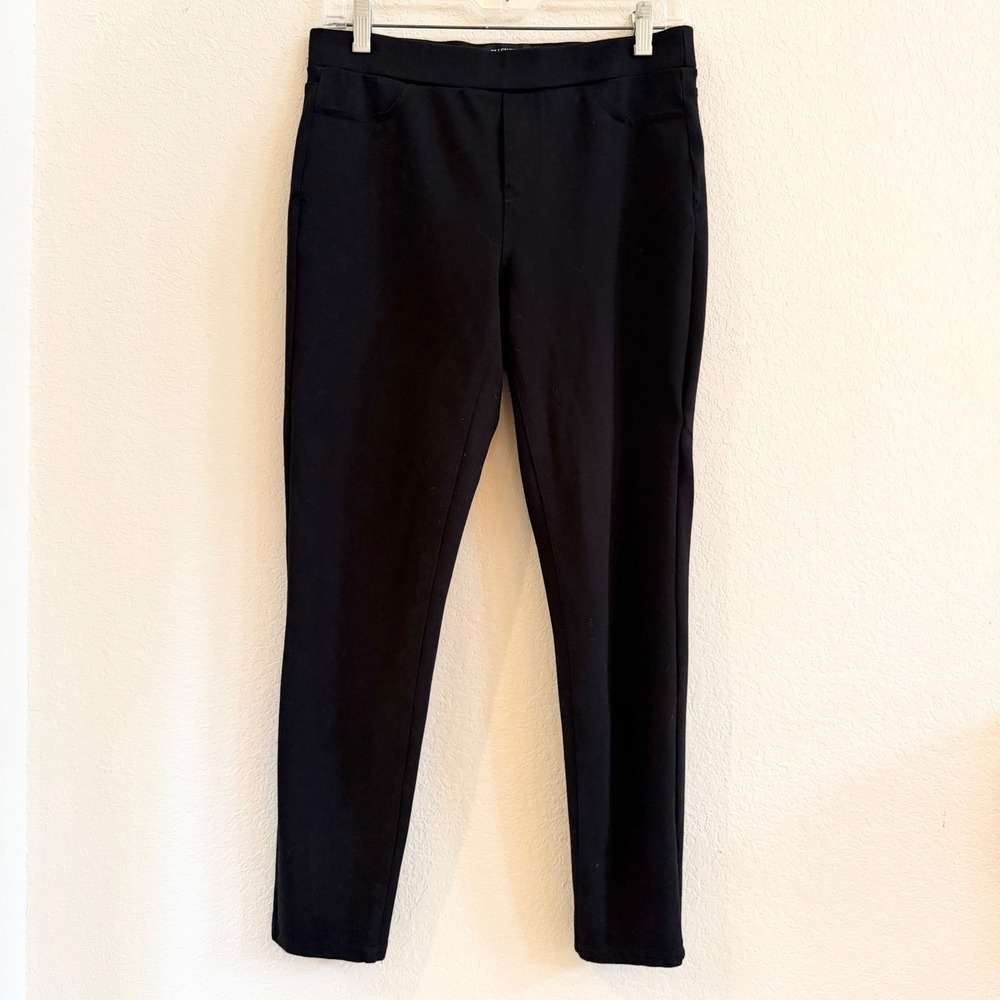 Ellen Tracy Womens Black Skinny Legging Pants Size M Mid Rise Workwear Stretch